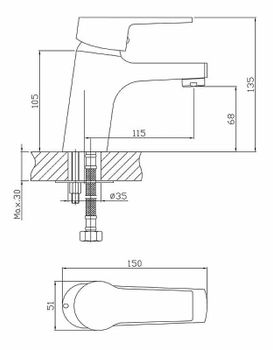 Смеситель для раковины Viko V-6701 Хром — фото 11, Смесители для раковины