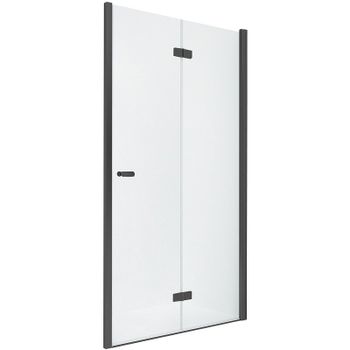 Душевая дверь New Trendy New Soleo Black 100 R D-0226A профиль Черный стекло прозрачное — фото 1, Складные душевые двери