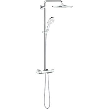 Душевая система Grohe Rainshower SmartActive 26648LS0 с термостатом Белая луна — фото 1, Душевые стойки