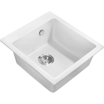 Кухонная мойка Milacio Murcia 46 Cuarzo MC.77032 Белая — фото 1, Кухонные мойки