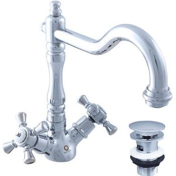 Смеситель для раковины Rav Slezak Morava retro MK321.5/8 Хром — фото 1, Смесители для раковины