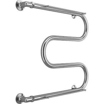 Водяной полотенцесушитель Terminus М-образный с/п (1) 600x600 4620768880438 с полкой Хром, боковое подключение, G 1" НР — фото 1, Водяные полотенцесушители