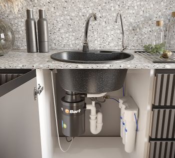 Кухонная мойка Domaci Бьелла DMC-08K GWS-08K-308 Черная — фото 8, Кухонные мойки