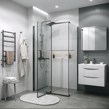 Душевая стенка Grossman Pragma 80 200.K33.03.80.42.00 профиль Графит сатин стекло прозрачное — фото 3, Боковые стенки