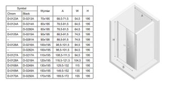 Душевая дверь New Trendy New Soleo Black 130 D-0248A профиль Черный стекло прозрачное — фото 7, Распашные душевые двери