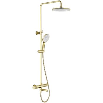 Душевая система Splenka S223.26.03 с термостатом Золото матовое — фото 1, Душевые стойки