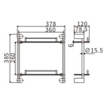 Стеклянная полка CeramaLux Neo 51015 Хром — фото 2, Полки для ванной и душа