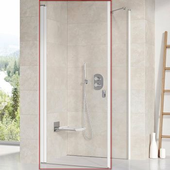 Душевая дверь Ravak Chrome CRV1-90 1QV70101Z1 профиль Белый стекло Transparent — фото 1, Распашные душевые двери