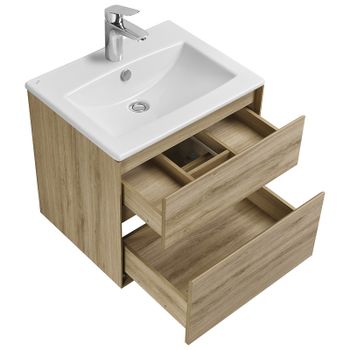 Тумба под раковину Aquaton Либерти 60 1A279401LYC70 подвесная Дуб эльвезия — фото 2, Тумбы под раковину