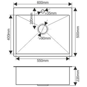 Кухонная мойка Fabia 60х50 60503D Декор — фото 8, Кухонные мойки
