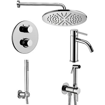 Комплект смесителей Paffoni Light KITZLIQ018CR071 Хром — фото 1, Готовые комплекты для ванной комнаты