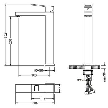 Смеситель для раковины Timo Briana 7111/17F Золото матовое — фото 2, Смесители для раковины