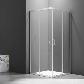 Душевой уголок Veconi Rovigo RV-101 80х80 RV101-80-01-C5 профиль Хром стекло прозрачное — фото 1, Квадратные душевые уголки