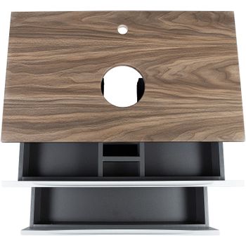 Тумба под раковину Bond Cube 80 T09805 подвесная Белая матовая Дуб — фото 4, Тумбы под раковину