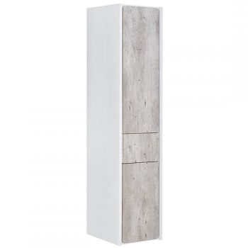 Шкаф пенал Roca Ronda 32 ZRU9303006 R подвесной Бетон Белый матовый — фото 1, Пеналы для ванной комнаты