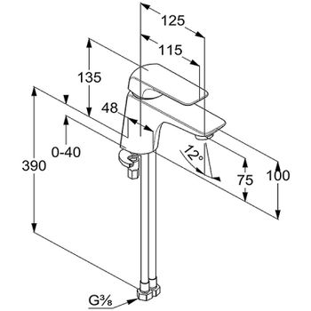 Смеситель для раковины Kludi Ameo 410280575 Хром — фото 4, Смесители для раковины