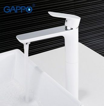 Смеситель для раковины Gappo G1048-2 Белый Хром — фото 3, Смесители для раковины