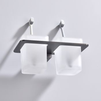 Стакан для зубных щеток Raglo R301.08.09 двойной Графит — фото 6, Стаканы для зубных щеток