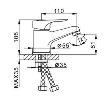 Смеситель для раковины Frap H28 F1028-B Хром — фото 3, Смесители для раковины