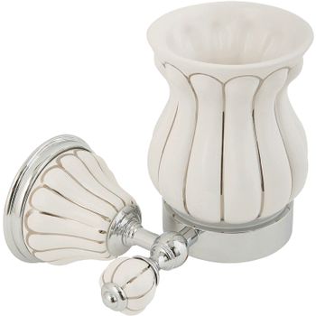 Стакан для зубных щеток Migliore Olivia 17568 Белый Хром — фото 1, Стаканы для зубных щеток