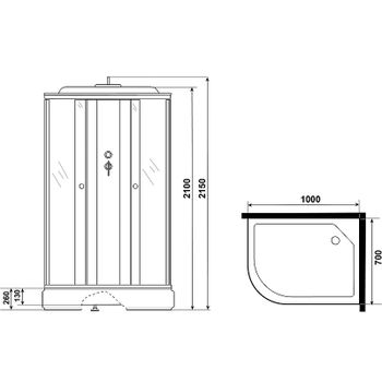 Душевая кабина Niagara Promo 100x70 R P100/70/26R/MT без гидромассажа — фото 12, Душевые кабины