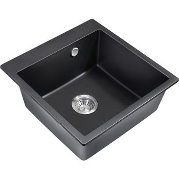 Кухонная мойка Milacio Murcia 51 Cuarzo MC.77021 Черная матовая — фото 1, Кухонные мойки