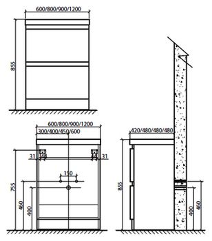 Тумба под раковину BelBagno Energia-N 80 Белая — фото 2, Тумбы под раковину