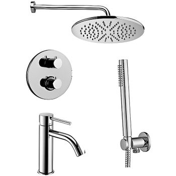 Комплект смесителей Paffoni Light KITLIQ018CR071 Хром — фото 1, Готовые комплекты для ванной комнаты