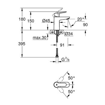 Смеситель для раковины Grohe BauEdge 23330000 Хром — фото 3, Смесители для раковины