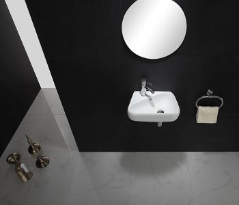 Раковина CeramaLux 45 9275R Белая — фото 3, Раковины подвесные