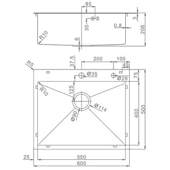 Кухонная мойка Raglo 60 R701.6050.03 Золото матовое — фото 2, Кухонные мойки