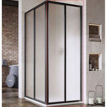 Душевая дверь Ravak Supernova SRV2-75 195 S 14V303O2ZG профиль Черный стекло Grape — фото 1, Раздвижные душевые двери