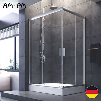 Душевой уголок AM.PM Gem 120x90 W90G-404-120290-MT профиль Хром матовый стекло прозрачное — фото 1, Прямоугольные душевые уголки