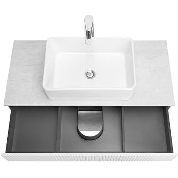 Тумба под раковину Aquaton Марбл 100 1A276301MH4C0 подвесная Слэйт Белый матовый — фото 14, Тумбы под раковину