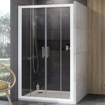 Душевая дверь Ravak 10° 10DP4 190 0ZKL0100Z1 профиль Белый стекло Transparent — фото 1, Раздвижные душевые двери