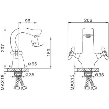Смеситель для раковины Frap H731 F10731-B Хром — фото 3, Смесители для раковины