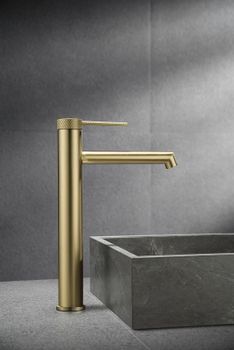 Смеситель для раковины Vincea Rim VBF-2RM2BG Брашированное золото — фото 2, Смесители для раковины