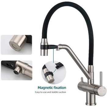 Смеситель для кухни Gappo G4398-85 Сатин Черный — фото 2, Смесители для кухни