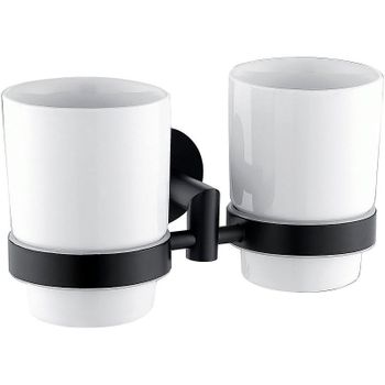 Стакан для зубных щеток Allen Brau Priority 6.31003-31 Белый Черный матовый — фото 1, Стаканы для зубных щеток