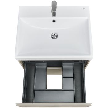 Тумба под раковину Roca Ona 60 A857613510 подвесная Бежево-серая матовая — фото 4, Тумбы под раковину