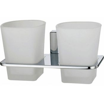 Стакан для зубных щеток WasserKRAFT Leine K-5028D двойной Хром — фото 1, Стаканы для зубных щеток