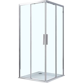 Душевой уголок Vincea Soft 90x90 VSS-3SO900CL профиль Хром стекло прозрачное — фото 1, Квадратные душевые уголки