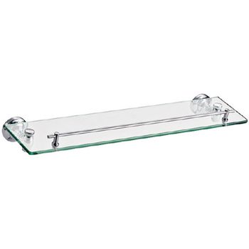 Стеклянная полка CeramaLux Bianco 52011 Хром — фото 1, Полки для ванной и душа