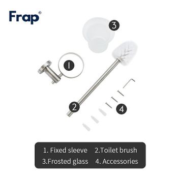 Ершик для унитаза Frap F301 F30110 Сатин — фото 5, Ершики для унитаза