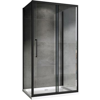 Душевой уголок Abber Schwarzer Diamant 100х90 AG30100BH-S90B-S90B профиль Черный стекло прозрачное — фото 1, Прямоугольные душевые уголки