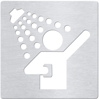 Табличка Душевая Bemeta Hotel 111022075 Хром матовый — фото 1, Таблички для санузла и общественных мест