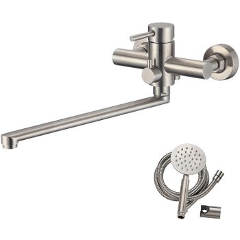 Смеситель для ванны Olive's Balear 13221BL универсальный Нержавеющая сталь — фото 1, Смеситель для ванны