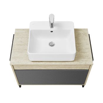 Тумба под раковину Aquaton Лофт Урбан 80 1A247601LQX60 подвесная Cерый графит Дуб орегон — фото 7, Тумбы под раковину