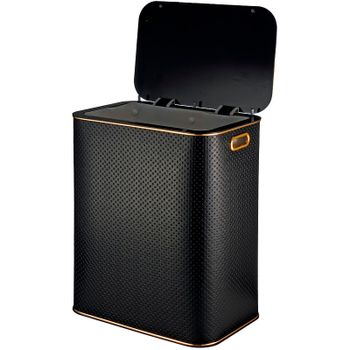 Корзина для белья Geralis PBG-S Punto Черная, кант Золото, большая — фото 2, Корзины для белья