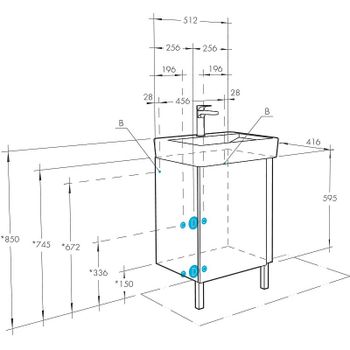 Тумба под раковину Aquaton Кантри 55 1A257601AHB20 Белая глянцевая Дуб верона — фото 8, Тумбы под раковину